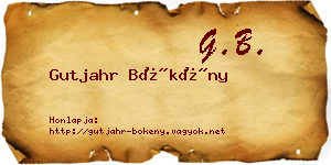Gutjahr Bökény névjegykártya